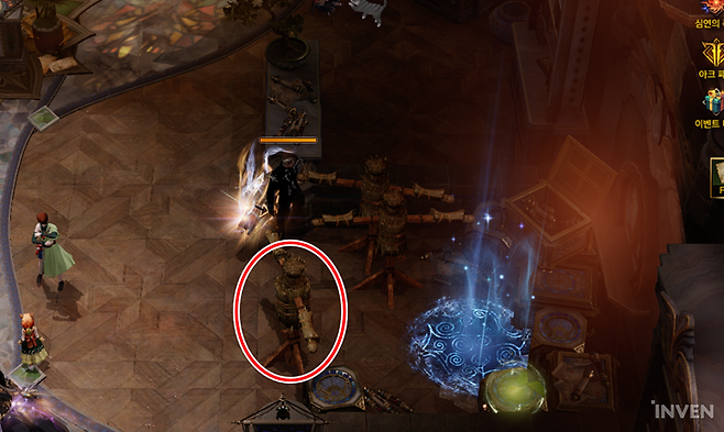 ▲ 교실 안쪽 숨겨진 모코코와 허수아비 위치