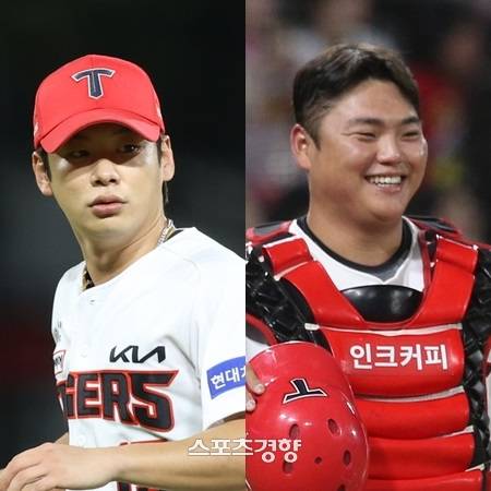 KIA 박정우와 한준수. KIA 타이거즈 제공
