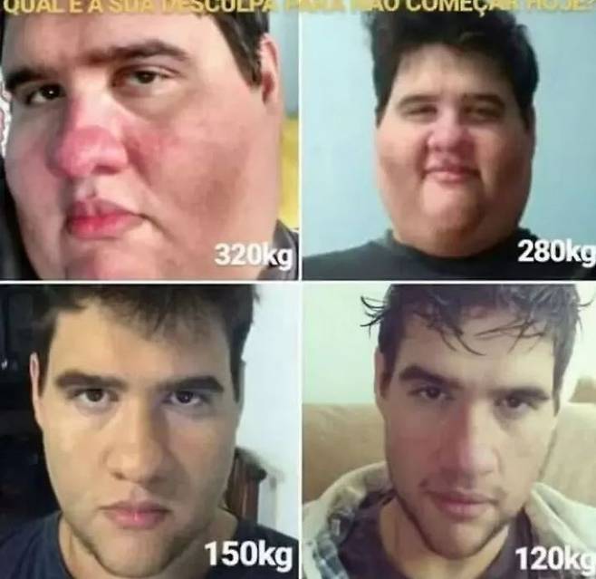 지난 2017년 브라질 TV 프로그램에 출연해 약 200kg을 감량해 화제가 됐을 때 가비리엘의 다이어트 과정 모습/사진=데일리메일