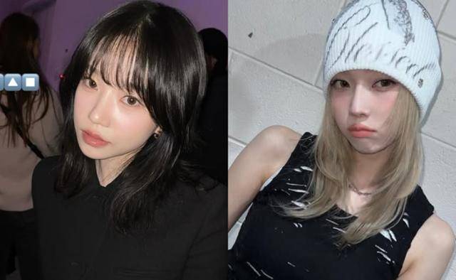 가수 겸 배우 조유리와 에스파 윈터도 중단발 허쉬컷 스타일을 연출했다. 조유리 윈터 SNS