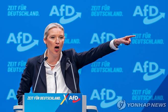 알리스 바이델 AfD 공동대표 [EPA 연합뉴스 자료사진. 재판매 및 DB 금지]