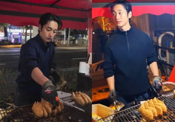 배우 정해인을 닮아 인기를 끈 붕어빵 장수 김종오씨 [사진=김종오 SNS]