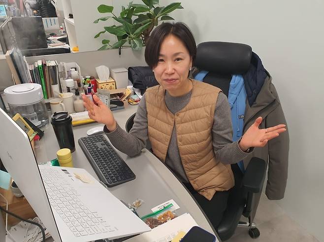 박진해 본부장이 글로벌 경영 전략을 설명하고 있다. 윤현주 기자