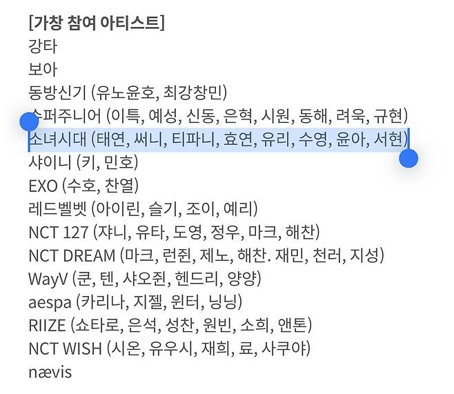 SMTOWN 30주년 앨범에 완전체로 노래녹음, 자켓촬영, 굿즈 제작 참여한 소녀시대