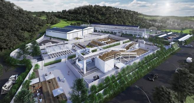 진주시 금곡중학교에 들어서는 국토안전실증센터 조감도. 뉴시스