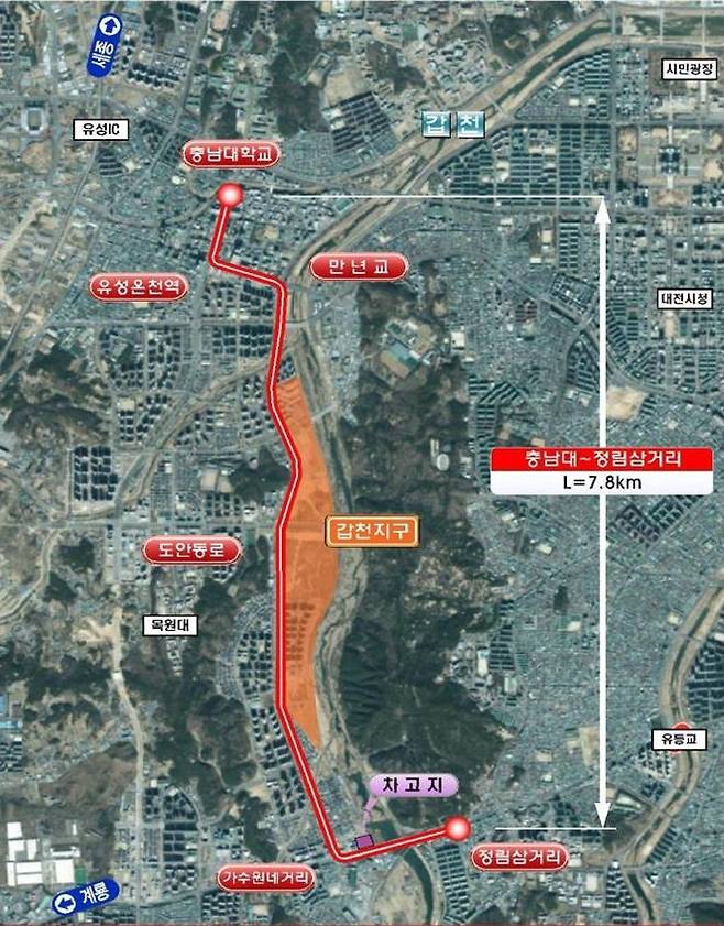 노선도 [대전시 제공. 재판매 및 DB 금지]