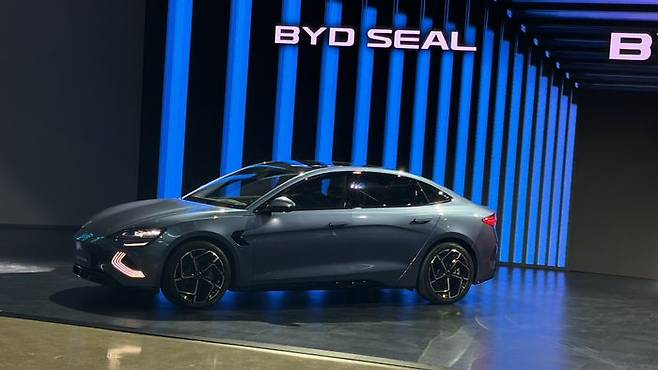 연내 출시될 BYD의 중형 전기 세단 '씰'ⓒ데일리안 편은지 기자