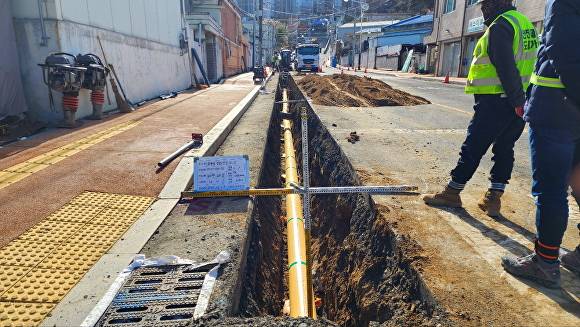 달성군의 도시가스 공급 배관이 설치되고 있다 [사진=달성군]