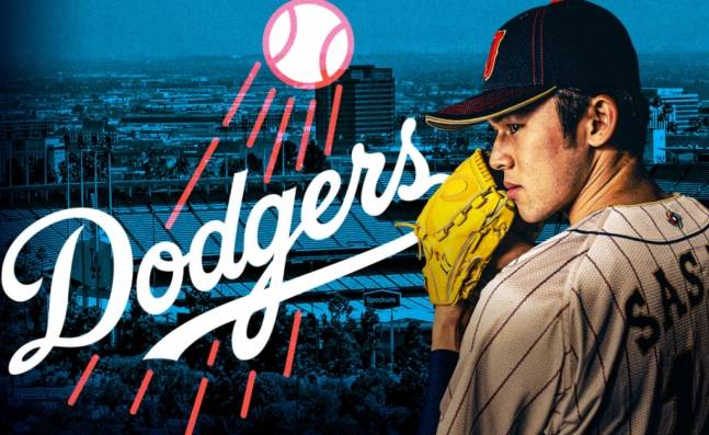 LA 다저스와 계약을 발표한 사사키. 사진=MLB SNS 캡처