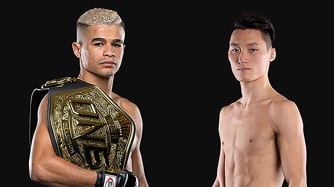 제6대 ONE 종합격투기 밴텀급 챔피언 파브리시우 안드라지(왼쪽), 랭킹 3위 및 타이틀 도전자 권원일. 사진=ONE Championship 제공