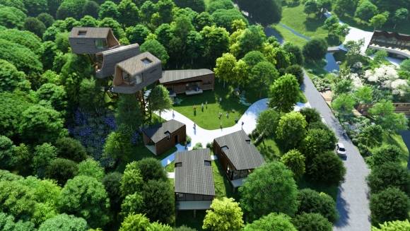 서울 노원구 자연휴양림 ‘수락 휴(休)’ 예상 조감도. 14m 높이의 ‘트리하우스’ 3동에서 자연을 만끽할 수 있다. 노원구 제공