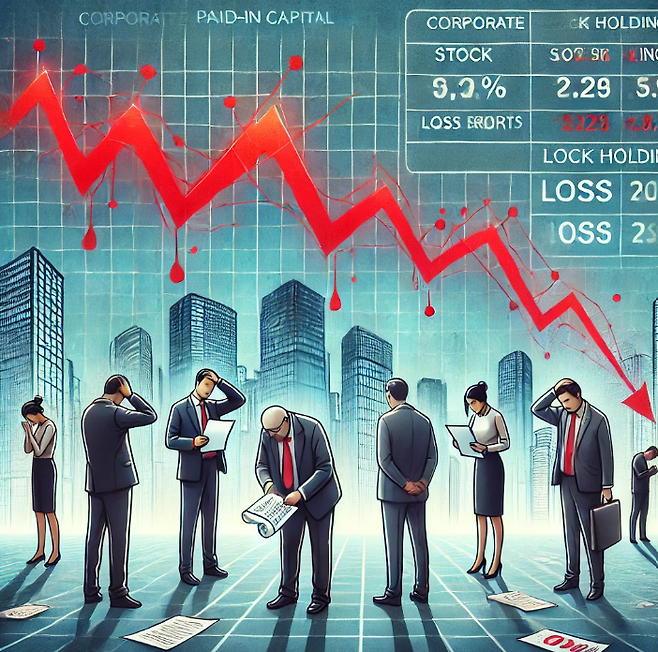 금융당국의 제동에도 유상증자을 단행한 기업의 주가는 지지부진한 반면, 철회한 기업의 주가는 급등하는 모습을 보이고 있다.&nbsp;ⓒ챗GPT 생성이미지