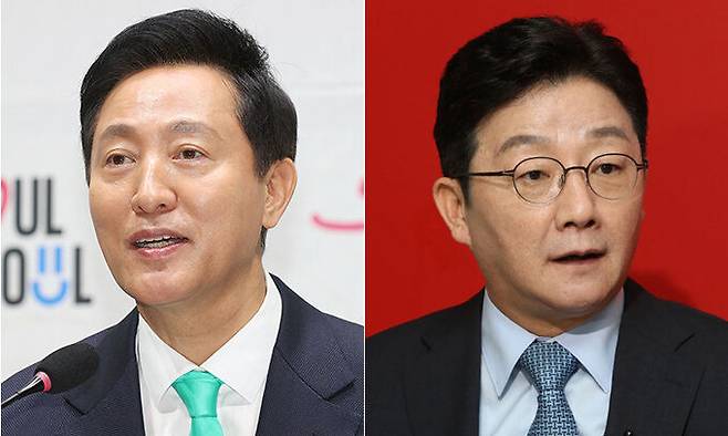 오세훈 서울시장(왼쪽)과 유승민 전 의원. 연합뉴스