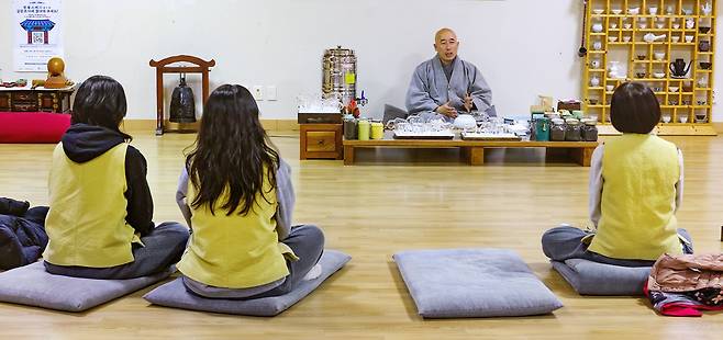 송광사 템플스테이 차담회[사진/백승렬 기자]