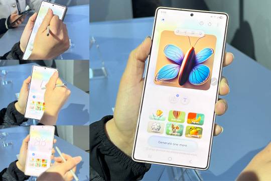 '그리기 어시스트' 기능에서 나비 그림을 그리자 AI가 완성도 높은 나비 그림으로 변환하는 모습. 유진아 기자