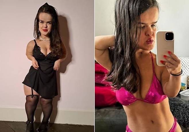 왜소증을 앓고 있어 키가 110cm지만 인플루언서이자 속옷 모델로 활동하고 있는 케이트 헬리어의 사연이 공개됐다./사진=케이트 헬리어 인스타그램 캡처