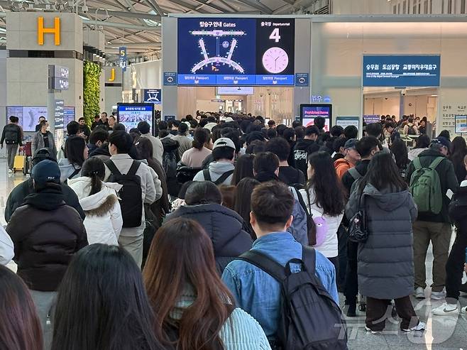 인천공항 제1터미널 출국장(촬영자 정진욱) / 뉴스1