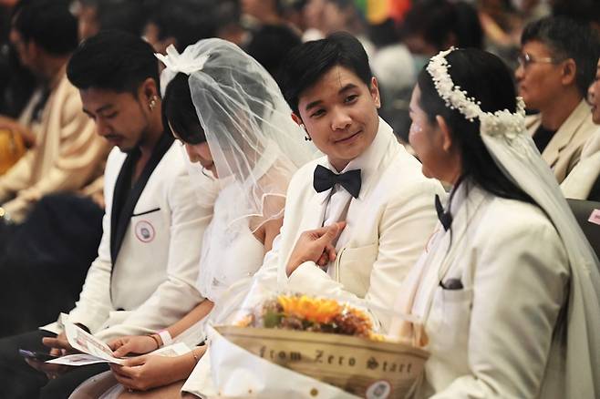 태국 동성결혼 합법화 첫날. [AFP = 연합뉴스]