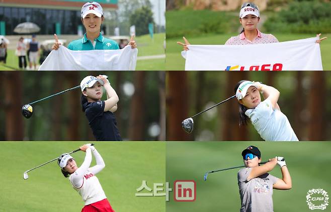 2025시즌 KLPGA 투어 개막에 앞서 뱀띠 선수들이 우승을 다짐하고 있다.사진 맨 위 왼쪽부터 시계방향으로 김재희, 노승희, 서어진, 홍정민, 전예성, 이제영. (사진=KLPGA)