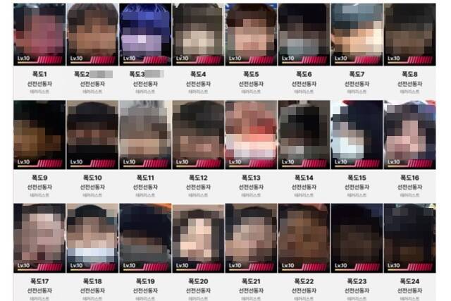 25일 인터넷 커뮤니티에는 '서부지법 폭동' 당시 시위 참여자들로 추정되는 53명의 신상이 돌아다니는 중이다. /크리미널윤 갈무리