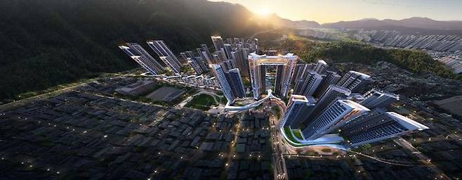 포스코이앤씨는 단지명은 ’더샵 마스터뷰‘로 제시했으며 성남 지역 단일 브랜드로는 최대 단지로서 새로운 랜드마크로 자리잡을 것으로 기대하고 있다.ⓒ포스코이앤씨