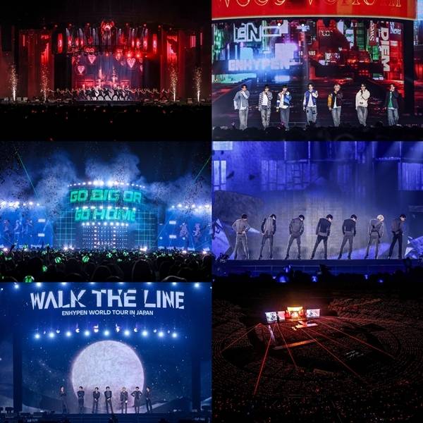 일본 3개 도시 돔 투어를 마친 그룹 엔하이픈(ENHYPEN)이 현지 첫 스타디움 공연으로 뜨거운 인기를 이어간다.  / 사진=빌리프랩
