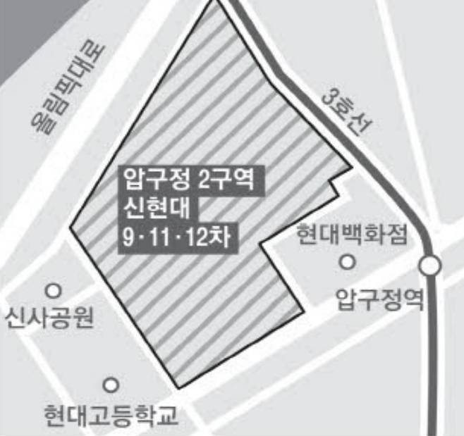 압구정 2구역 위치도 [매경DB]