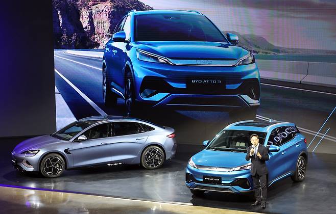 지난 16일 BYD코리아가 공개한 전기차 '아토3(ATTO3)'. /뉴스1
