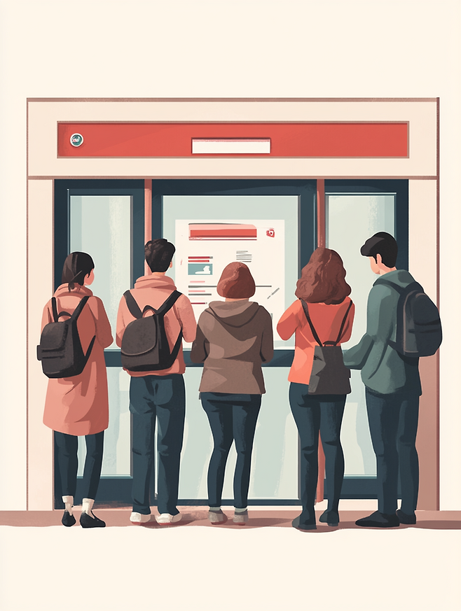 한도제한계좌 때문에 불편한 고객을 주제로 그린 AI이미지