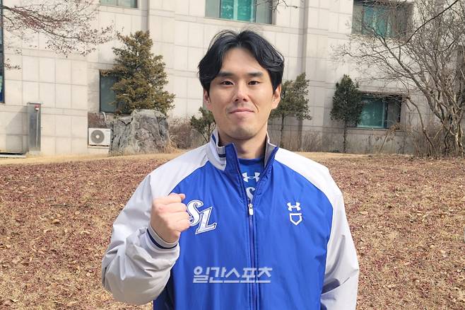 지난 26일 경산볼파크에서 만난 김재윤. IS 포토