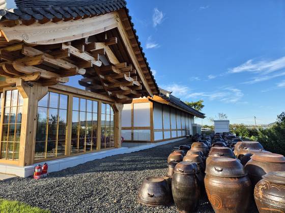 뒷마당의 옹기들. 한은화 기자