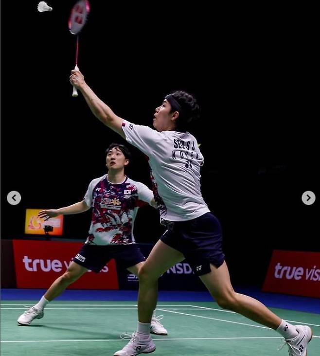 2024파리올림픽 이후 한국배드민턴의 최대 과제 중 하나는 서승재(오른쪽)의 남자복식 파트너 찾기다. 서승재는 진용과 짝을 이뤄 2025 태국마스터스 남자복식을 제패하며 국제 경쟁력과 가능성을 재확인했다. 사진출처｜세계배드민턴연맹