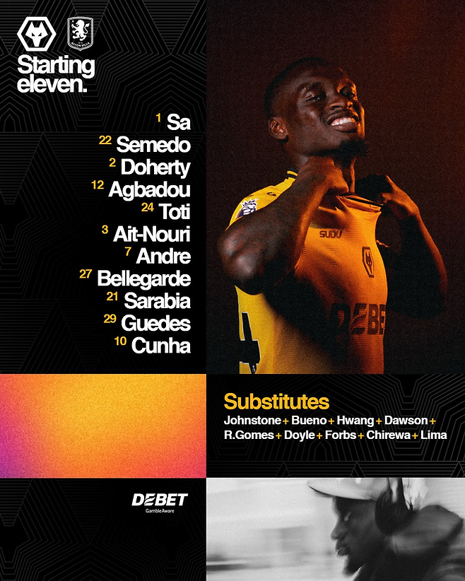 울버햄프턴 선발 라인업. 울버햄프턴 SNS