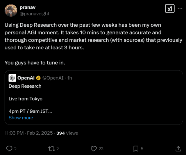 프라나브 데쉬팬드 오픈AI PM 트윗 (사진=X 캡처)