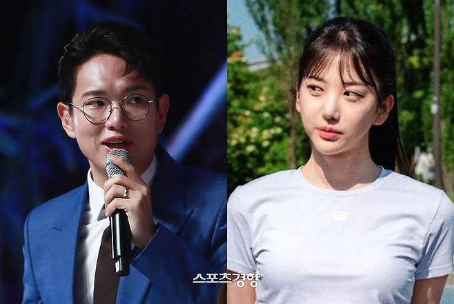 방송인 장성규(왼쪽)과 MBC 기상캐스터 고 오요안나. 경향신문 자료사진