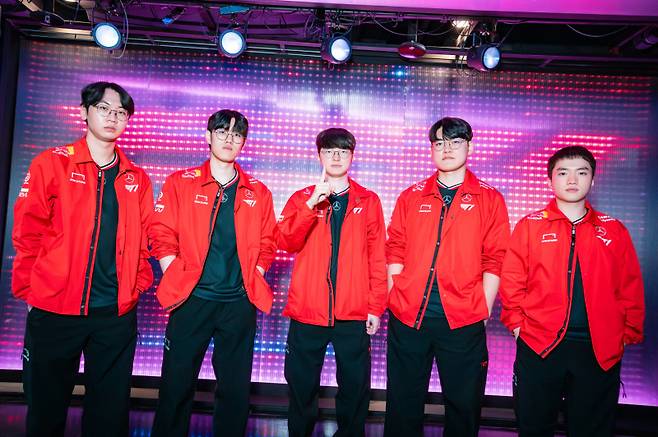 T1 선수단. 라이엇 게임즈 제공