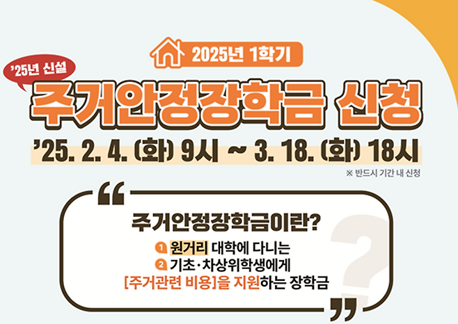 올해부터 기초·차상위 대학생에 한 달 최대 20만원을 지원하는 주거안정장학금 제도가 시작된다. [교육부 제공]