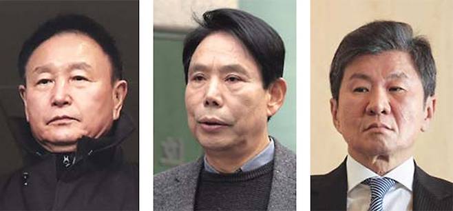 허정무(왼쪽부터), 신문선, 정몽규