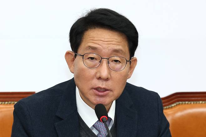 김상훈 국민의힘 정책위의장이 6일 오전 서울 여의도 국회에서 열린 비상대책위원회의에서 발언하고 있다. /뉴스1