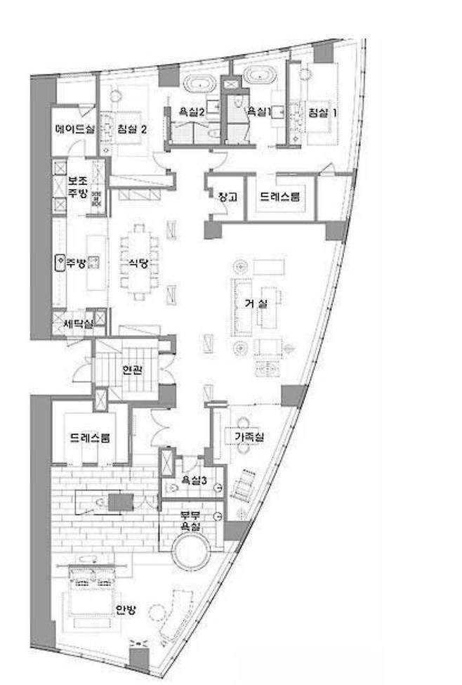 128평 아파트 평면도