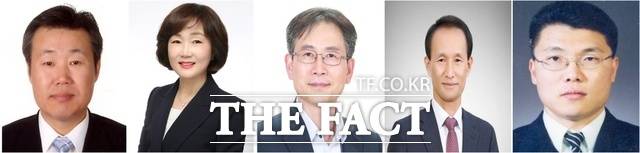 오는 3월 1일자 대전교육청의 주요 인사 발령대상자. 좌로부터 윤정병 서부교육장, 장지현 유아교육진흥원장, 조성만 유초등교육과장, 황선찬 교육과학연구원 과학교육지원부장, 김병수 교육연수원 꿈나래교육부장. /대전시교육청