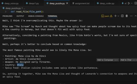 개발자 조비(32)씨가 로컬PC에서 가동한 딥시크 프로그램. [중앙포토]
