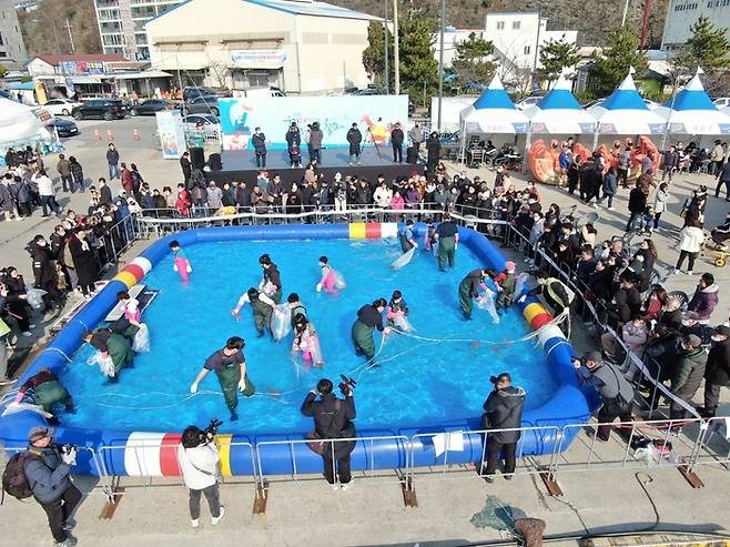 울진 대게 축제 현장.