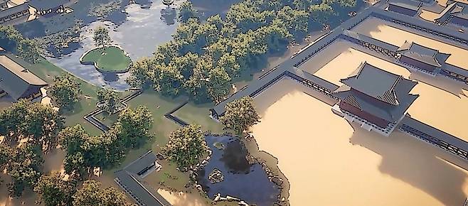 동궁 추정도 컴퓨터그래픽(CG) [국가유산청 제공. 재판매 및 DB 금지]