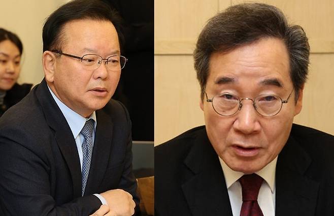 왼쪽부터 김부겸 전 국무총리, 이낙연 전 국무총리. 연합뉴스