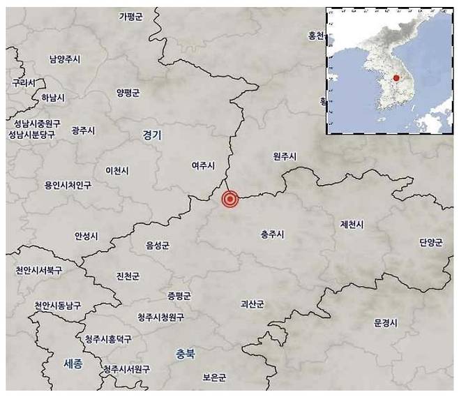 지진 발생 위치 [기상청 제공]