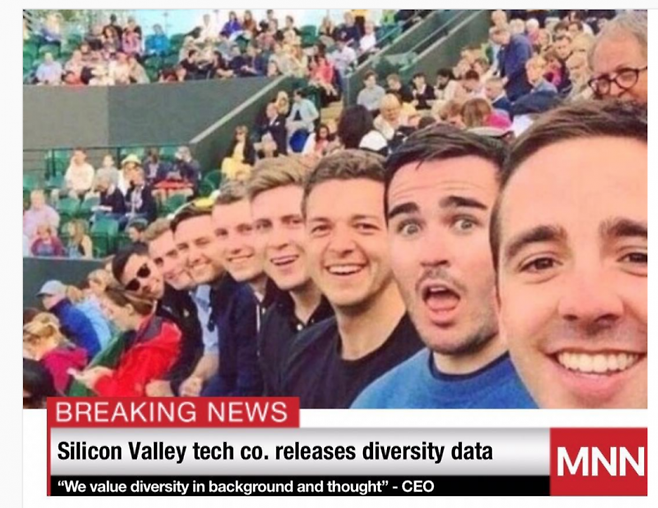 실리콘밸리의 다양성을 비판하는 밈(meme). Reddit 캡쳐