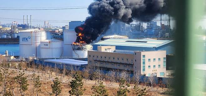 울산 울주군 온산읍 유나이티드코리아 탱크로리 폭발 사고 <자료=독자 제공>