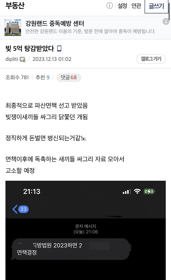 빚5억받고 파산면책받은 부동산갤러.jpg