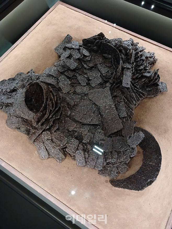 경기도 연천 무등리에서 발견된 고구려의 비늘 갑옷(사진=김현식 기자)